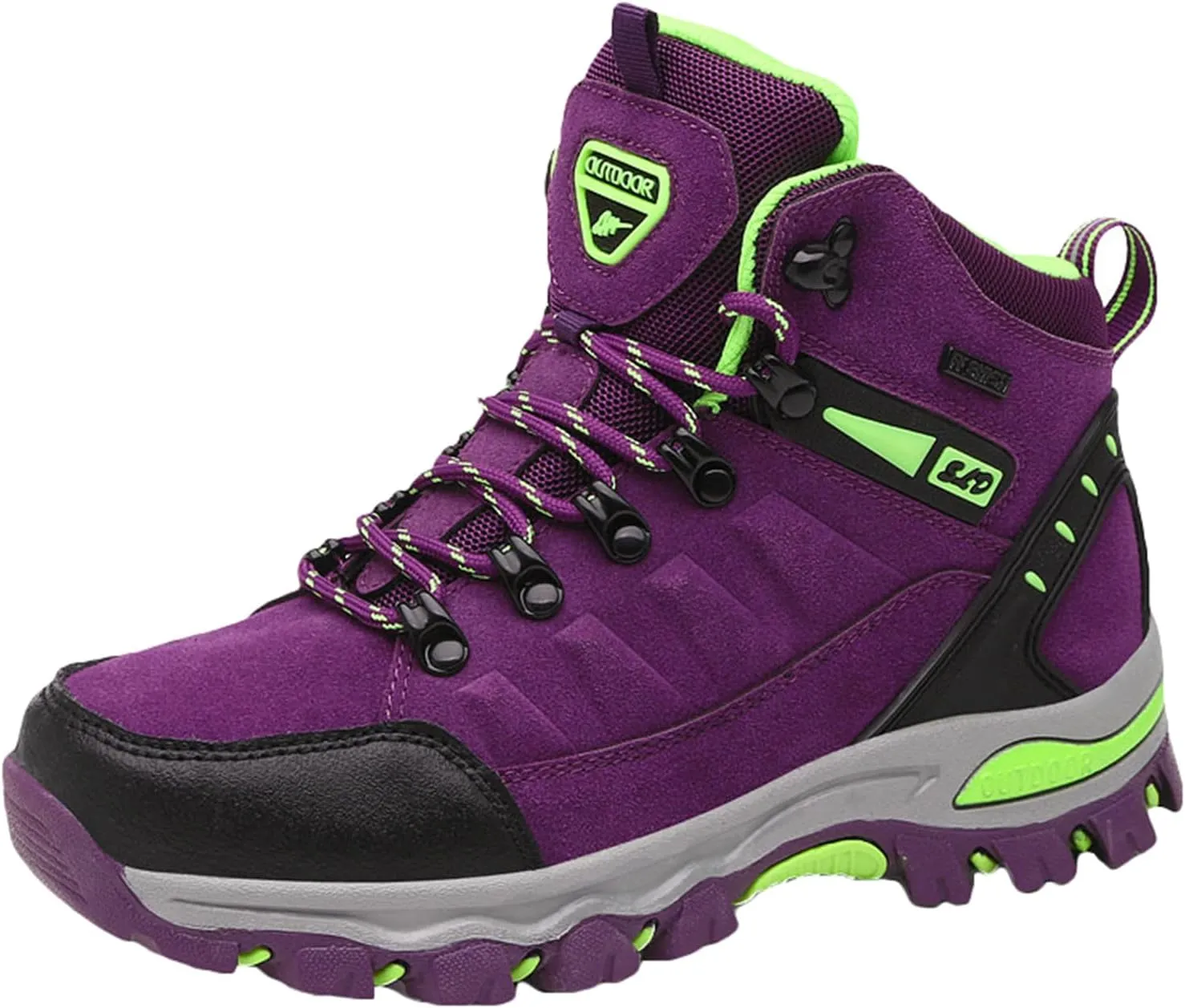 JiuQing Women's Walking Boots Waterproof Trekking & Hiking Shoes for Backpacking Camping Trails Outdoor Walking