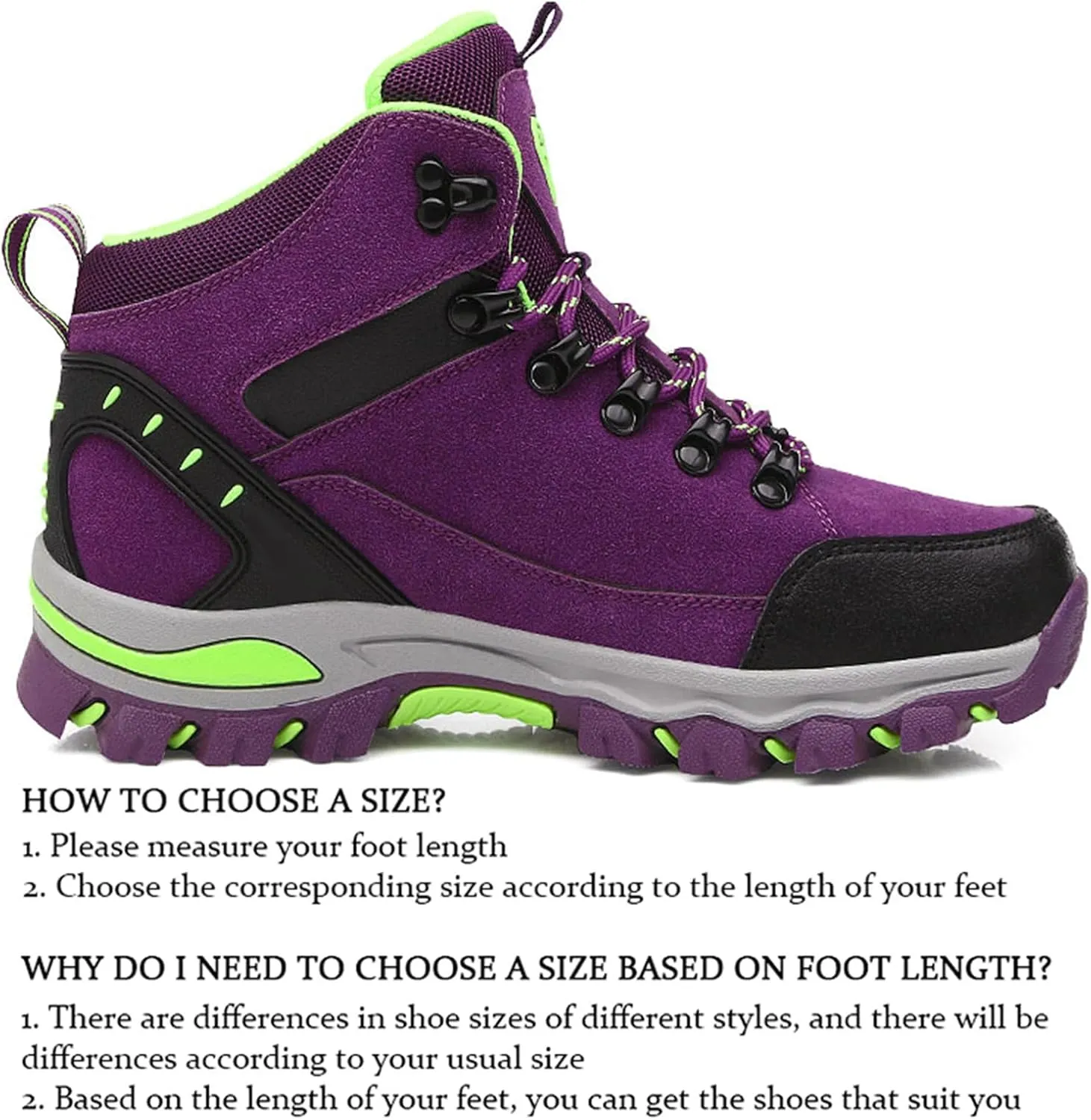 JiuQing Women's Walking Boots Waterproof Trekking & Hiking Shoes for Backpacking Camping Trails Outdoor Walking