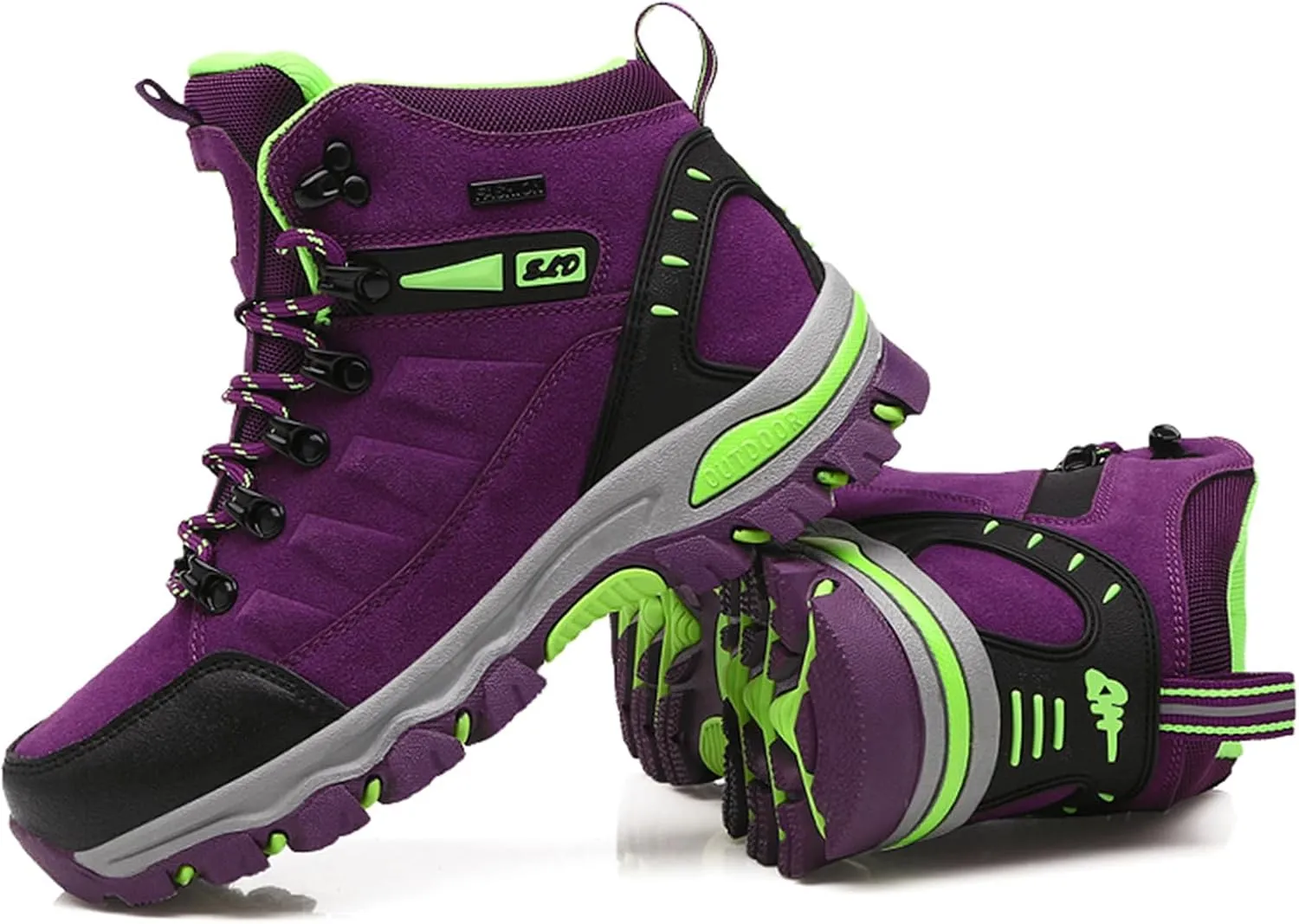 JiuQing Women's Walking Boots Waterproof Trekking & Hiking Shoes for Backpacking Camping Trails Outdoor Walking