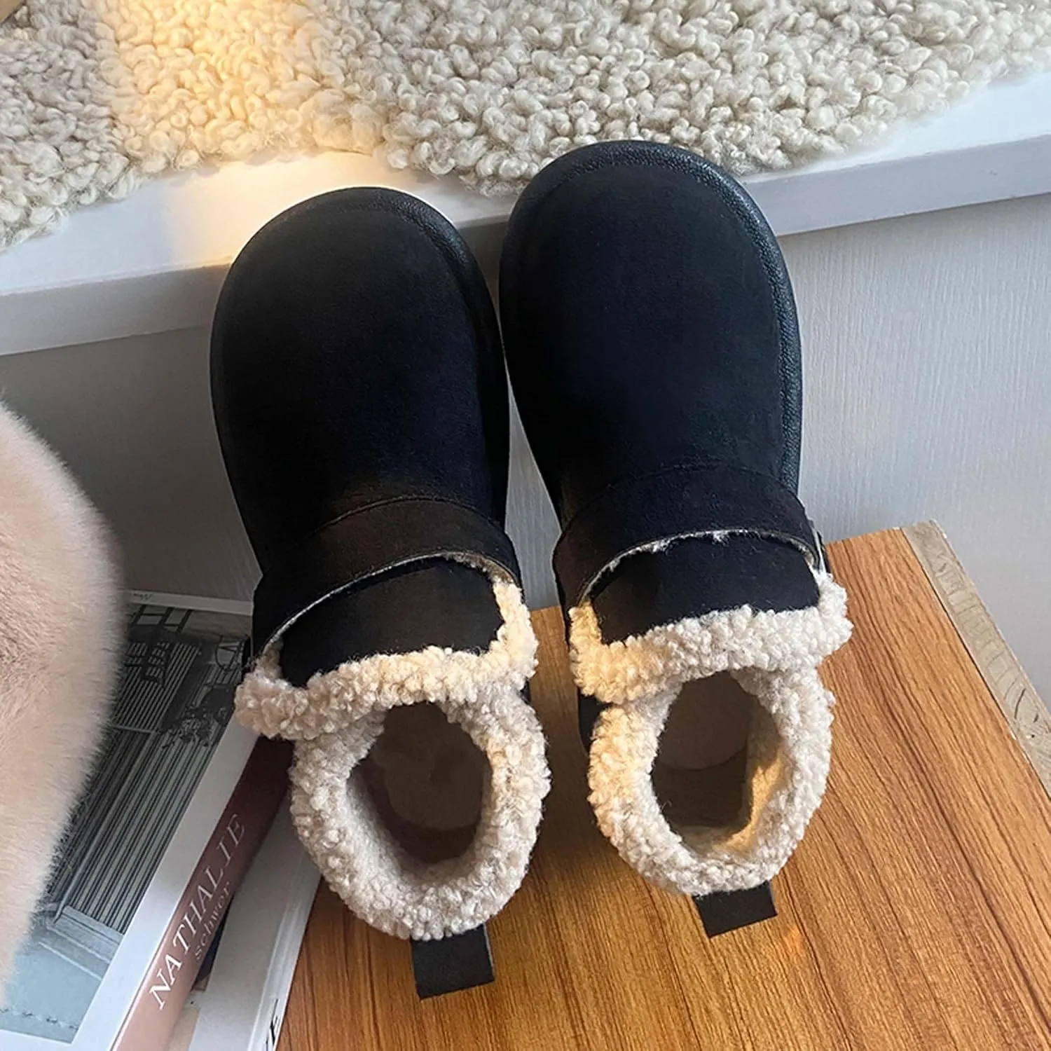 women's snow boots lamb plush short boots thick soles plush insulation Buchan cotton shoes winter short sleeves flat heels